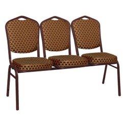 Театральные Секция из 3 стульев Хит - коричневый, арш тёмно-коричневый - фото